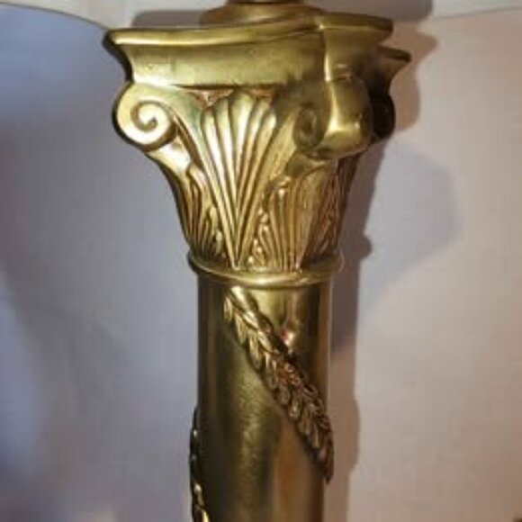 STIFFEL Roman Column Gold Lamps Pair - Picture 2 of 6